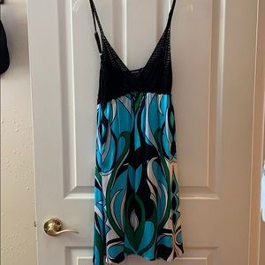 Xs dress  Bebe brand crochet black top
